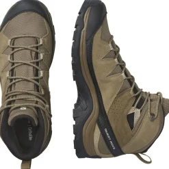 Salomon Vinterfodtøj|Fodtøj-Quest Rove Gore-Tex Vandrestøvle Herre Kangaro / Kelp / Black