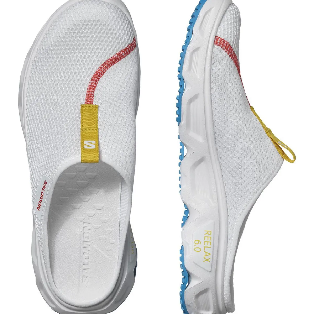 Salomon Fritidssko-Reelax Slide 6.0 Herre White / Transcend Blue / Lemon