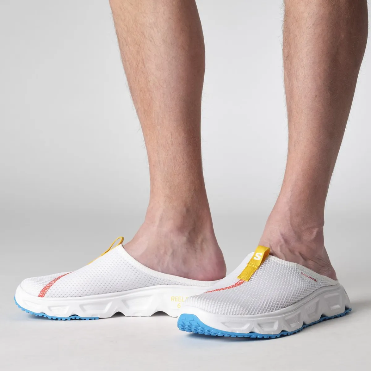 Salomon Fritidssko-Reelax Slide 6.0 Herre White / Transcend Blue / Lemon