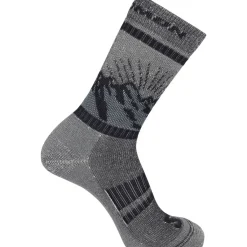 Salomon Vintertøj|Outdoortøj-Retro Wool Crew Sokker  Carbon / White