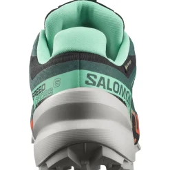 Salomon Fodtøj|Løbesko-Speedcross 6 Gore-Tex Damesko  Black / Electric Green / Cherry Tomato