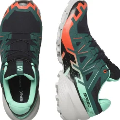 Salomon Fodtøj|Løbesko-Speedcross 6 Gore-Tex Damesko  Black / Electric Green / Cherry Tomato