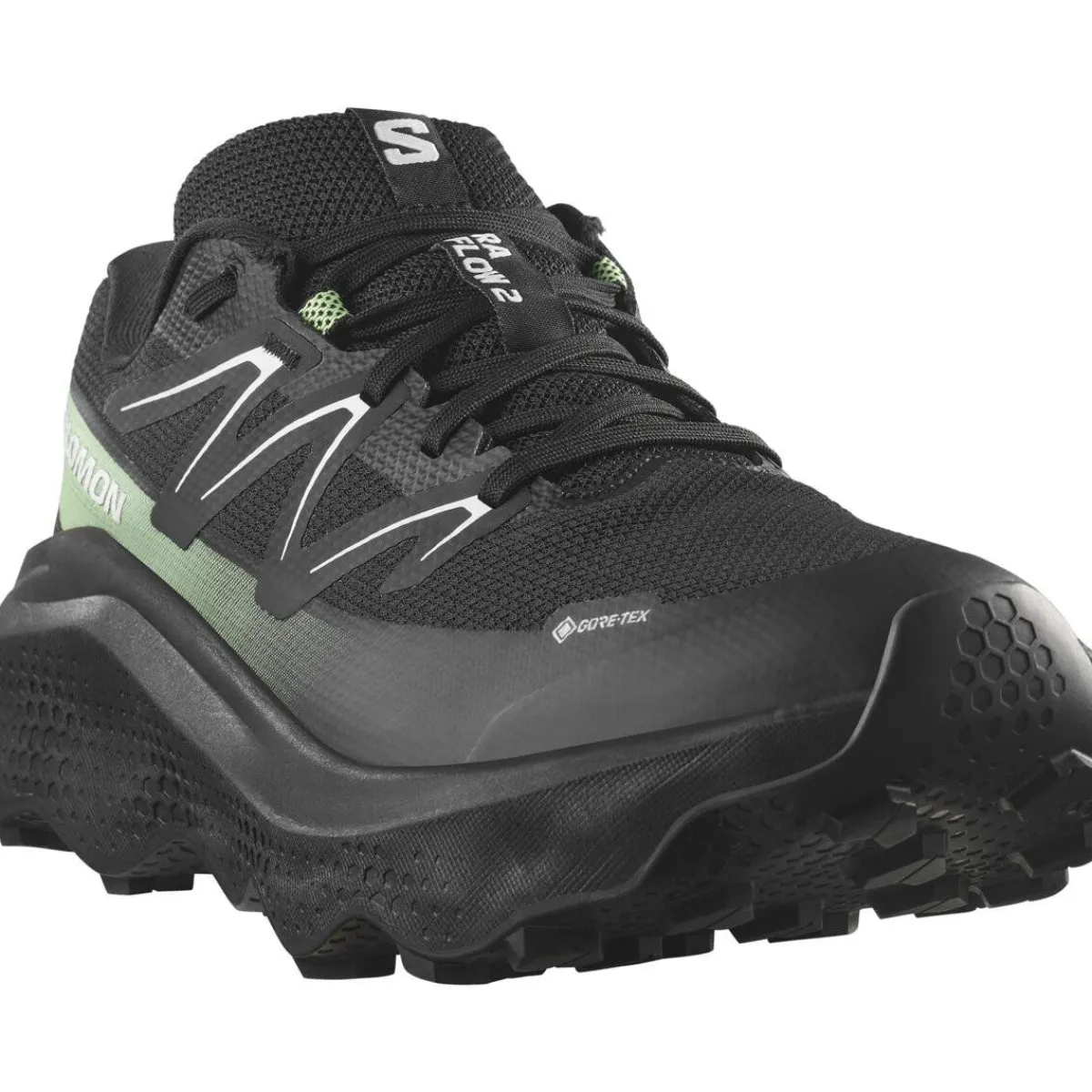 Salomon Fodtøj|Løbesko-Ultra Flow 2 Gore-Tex Løbesko Herre Black / Black / Patina Green