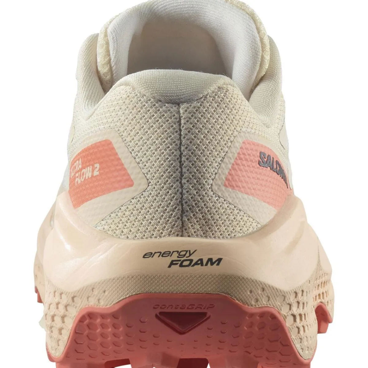 Salomon Fodtøj|Løbesko-Ultra Flow 2 Løbesko Dame Almond / Tender Peach/ Fusion Coral