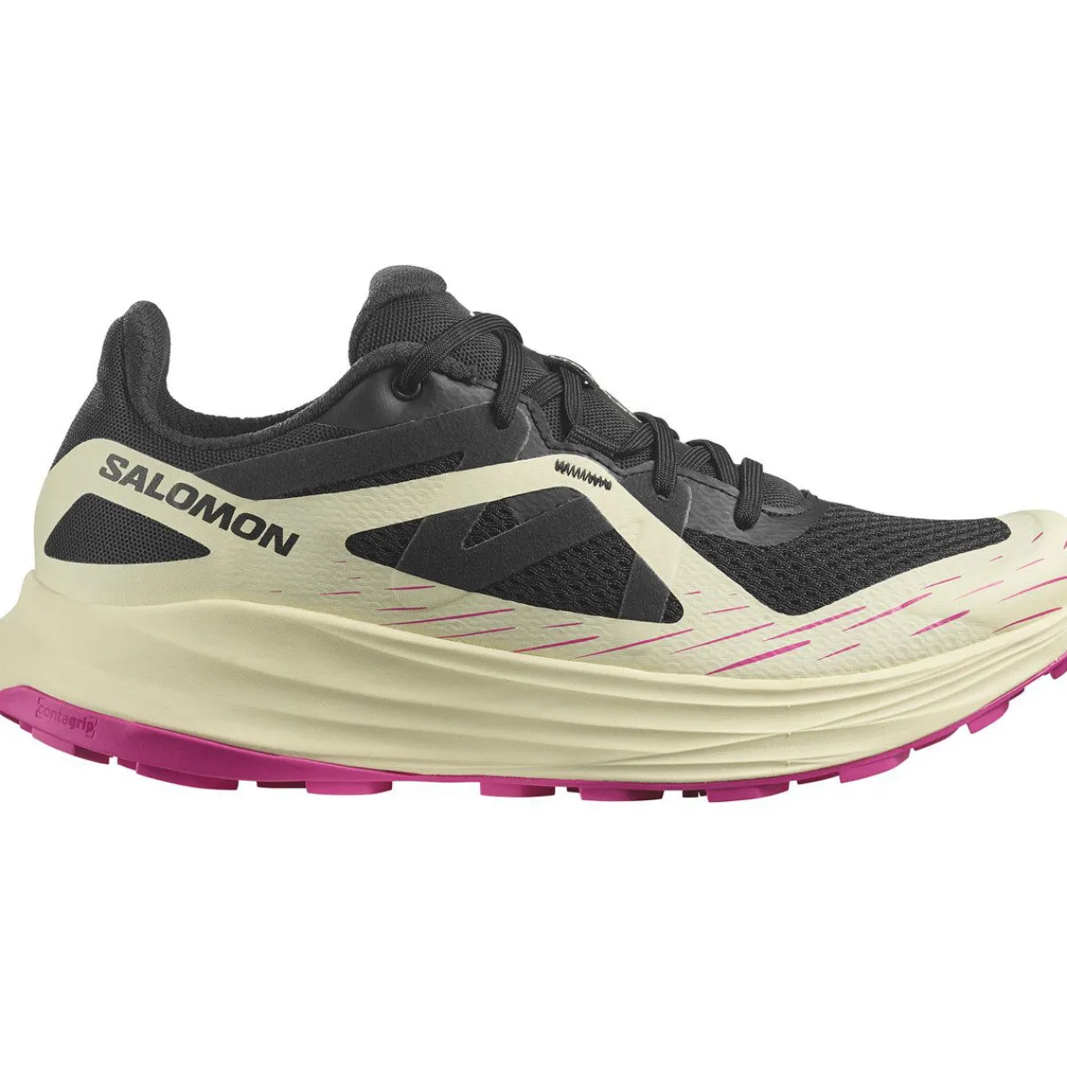 Salomon Løbesko|Fritidssko-Ultra Flow Løbesko Dame Black / Transparent Yellow / Rose Violet