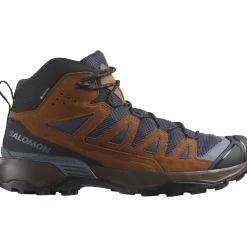 Salomon Vandrestøvler|Fodtøj-X Ultra 360 Leather Mid Gore-Tex Herrestøvle Blue Nights / Caramel Cafe / Grisaille