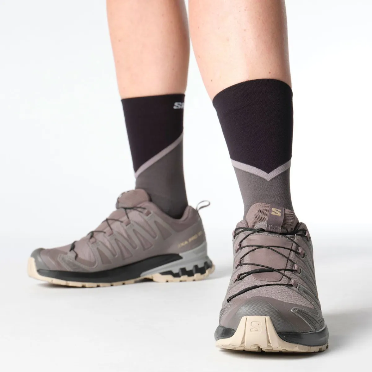 Salomon Vinterfodtøj|Fodtøj-XA PRO 3D V9 Gore-Tex Damesko Plum Kitten / Black / Gull