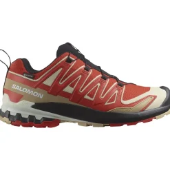 Salomon Løbesko|Vandresko-XA PRO 3D V9 Gore-Tex Herresko Aurora Red / Safari / White