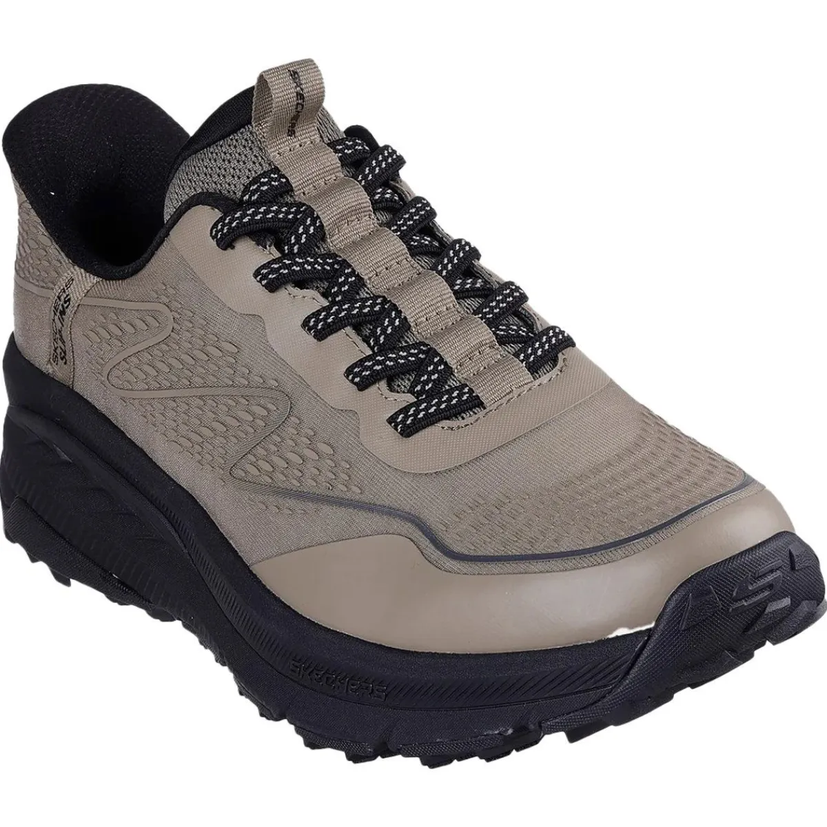 Skechers Fritid Fodtøj|Vandresko-Skechers Switch Back - Mist Herresko Taupe / Black