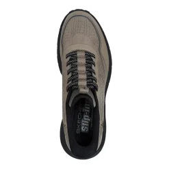 Skechers Fritid Fodtøj|Vandresko-Skechers Switch Back - Mist Herresko Taupe / Black