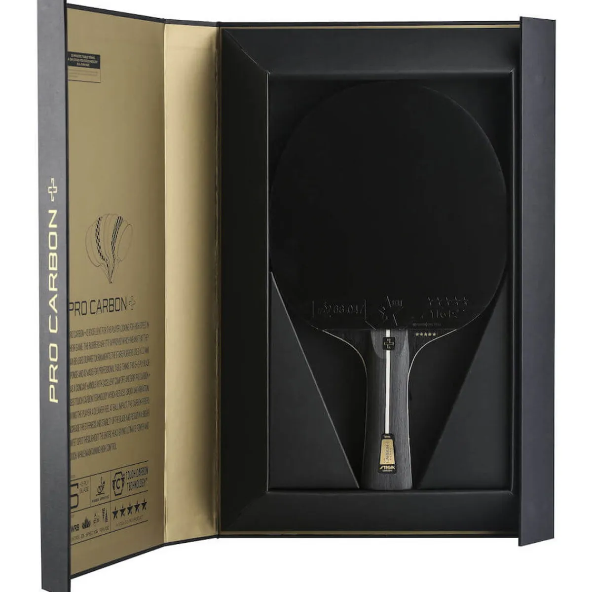 Stiga Bordtennisbat-Pro Carbon Plus 5-stjernet Bordtennisbat