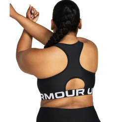 Under Armour Træningstøj|Træningstøj-HeatGear® Mid Branded Sports BH Dame  Black / White