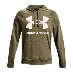 Under Armour Træningstøj|Træningstøj-Rival Fleece Big Logo Hoodie Herre 361 Tent / Onyx whiteMateriale: 80 & Bomuld / 20 % Polyester En hoodie med mange gode detaljer, bl.a.: - Bevægelsesfri og afslappet pasform - Ultra blødt fleece materiale på indersiden sikrer optimal komfort - Snørejustering i crossover hætten - Kængurulommen på forsiden - Ribkant forneden og i ærmekanten - Stort logo på frontenDetaljer