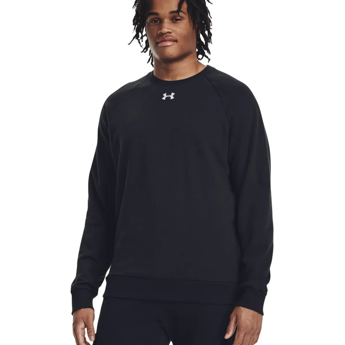 Under Armour Træningstøj|Træningstøj-Rival Fleece Crew Herre 001 Black / White