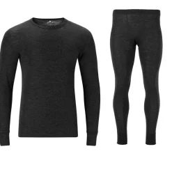 Whistler Skitøj|Vintertøj-Cerro Merinould Skiundertøjssæt Herre, black  1001 BlackMateriale: 85% Merinould 15% Lyocell (silkeagtigt mod huden)  Funktionelt undertøj med merinould har den egenskab at holde kropstemperaturen stabil i al slags vejr. Velegnet til mange former for udendørs aktiviteter. Eller indendørs, hvis der skal spares lidt på varmeregningen.Fakta:- 85% af produktet indeholder super blødt "Merinould" som ikke kradser mod huden- 15% er materialet lyocell (naturmateriale), der føles silkeagtigt mod huden. Bidrager til både varme og åndbarhed/svedtransport.   - Ingen generende syninger- Pasformen er tætsiddende, men giver samtidig god bevægelsesfrihed - Hurtigtørrende, åndbart og antibakteriel materiale - Blandingen af merinould og lyocell, sikrer en god temperaturregulering for kroppen - Kan benyttes til de fleste udendørsaktiviteter, så som løbeturen, skituren og til vandreturen- Isolationsevne til ca. minus 30 graderDetaljer