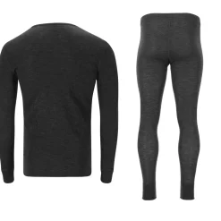 Whistler Skitøj|Vintertøj-Cerro Merinould Skiundertøjssæt Herre, black  1001 BlackMateriale: 85% Merinould 15% Lyocell (silkeagtigt mod huden)  Funktionelt undertøj med merinould har den egenskab at holde kropstemperaturen stabil i al slags vejr. Velegnet til mange former for udendørs aktiviteter. Eller indendørs, hvis der skal spares lidt på varmeregningen.Fakta:- 85% af produktet indeholder super blødt "Merinould" som ikke kradser mod huden- 15% er materialet lyocell (naturmateriale), der føles silkeagtigt mod huden. Bidrager til både varme og åndbarhed/svedtransport.   - Ingen generende syninger- Pasformen er tætsiddende, men giver samtidig god bevægelsesfrihed - Hurtigtørrende, åndbart og antibakteriel materiale - Blandingen af merinould og lyocell, sikrer en god temperaturregulering for kroppen - Kan benyttes til de fleste udendørsaktiviteter, så som løbeturen, skituren og til vandreturen- Isolationsevne til ca. minus 30 graderDetaljer