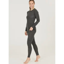 Whistler Skitøj|Vintertøj-Cerro Merinould Skiundertøjssæt Dame, black  1001 BlackMateriale: 85% Merinould 15% Lyocell (silkeagtigt mod huden)  Funktionelt undertøj med merinould har den egenskab at holde kropstemperaturen stabil i al slags vejr. Velegnet til mange former for udendørs aktiviteter. Eller indendørs, hvis der skal spares lidt på varmeregningen.Fakta:- 85% af produktet indeholder super blødt 