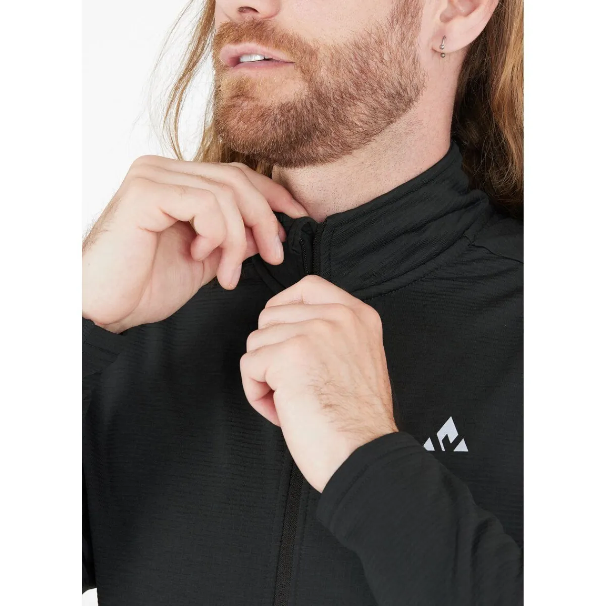 Whistler Skitøj|Beklædning-Kalle Waffle Full-Zipper Midlayer Herre 1001 Black