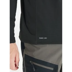 Whistler Skitøj|Beklædning-Kalle Waffle Full-Zipper Midlayer Herre 1001 Black