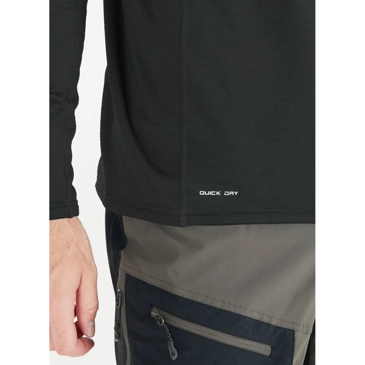 Whistler Skitøj|Beklædning-Kalle Waffle Full-Zipper Midlayer Herre 1001 Black