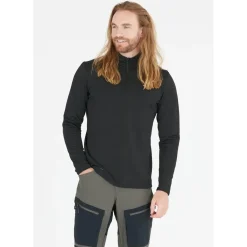 Whistler Skitøj|Beklædning-Kalle Waffle Full-Zipper Midlayer Herre 1001 Black