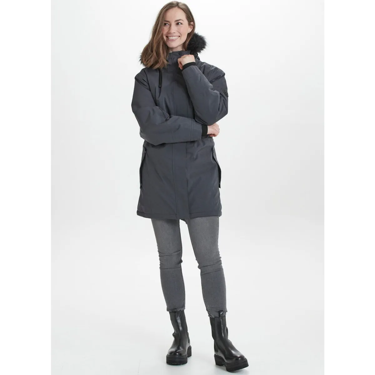 Whistler Beklædning|Outdoortøj-Nala Melange Parka Vinterjakke Dame, black 1001 Black